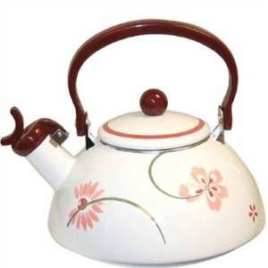 Square Pretty Pink Whistling Tea Kettle 80 oz. with Optional 