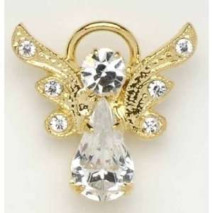   Pack of 8 April Birthstone Angel Pins with Pave Wings